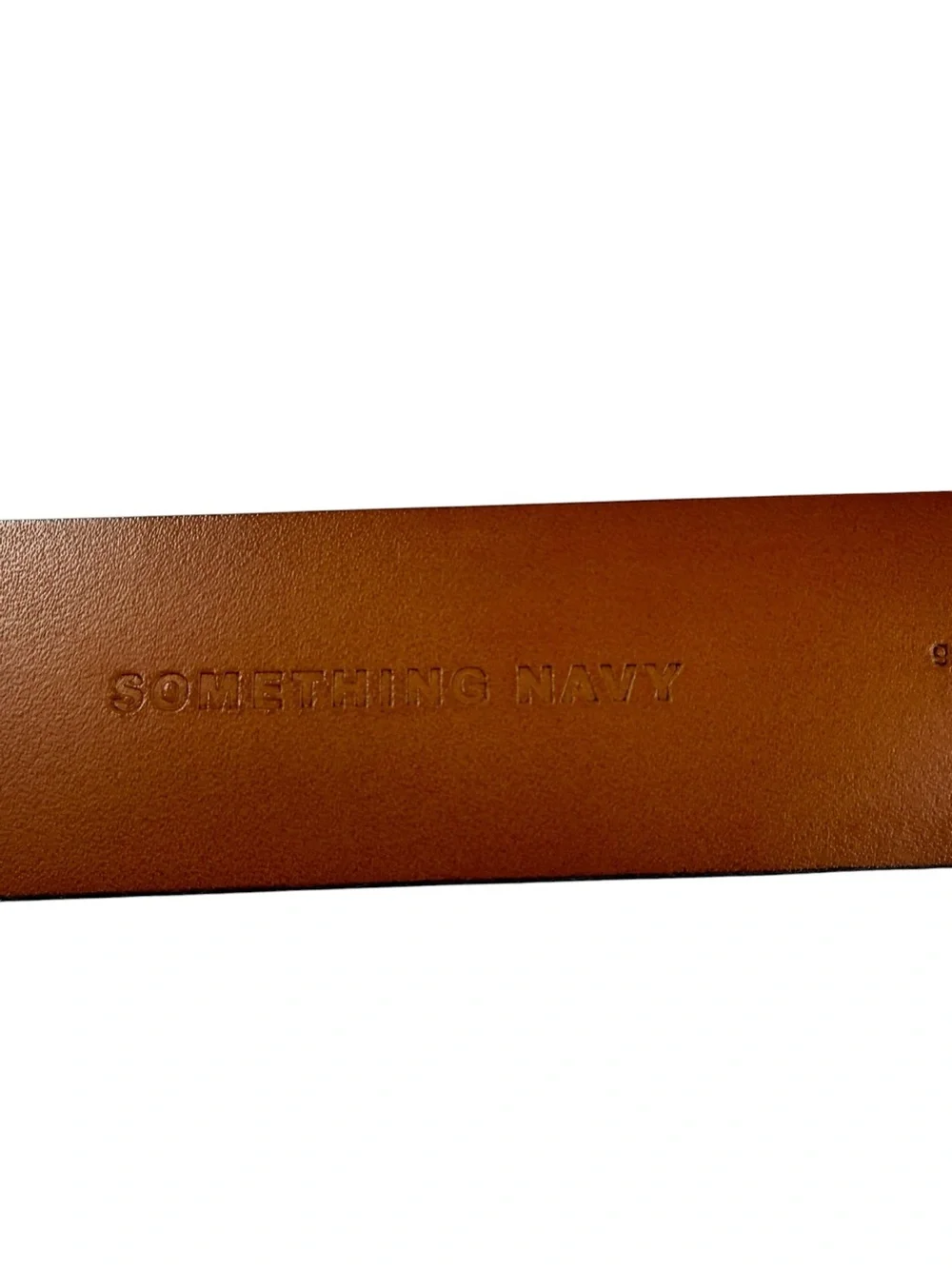 Something Navy Molten Buckle Calf Hair belt, S